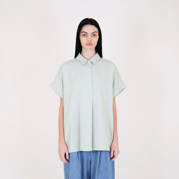 Women Oversized Rayon Shirt - Sage - SW2312172B