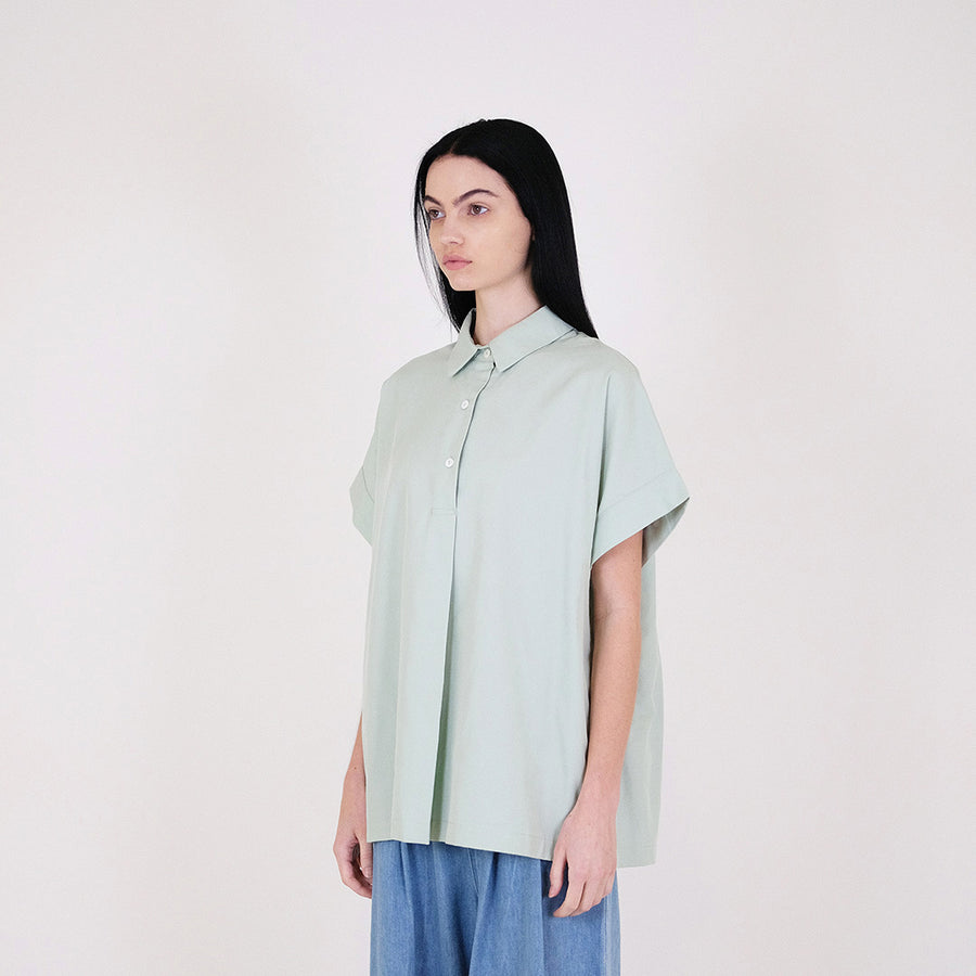 Women Oversized Rayon Shirt - Sage - SW2312172B
