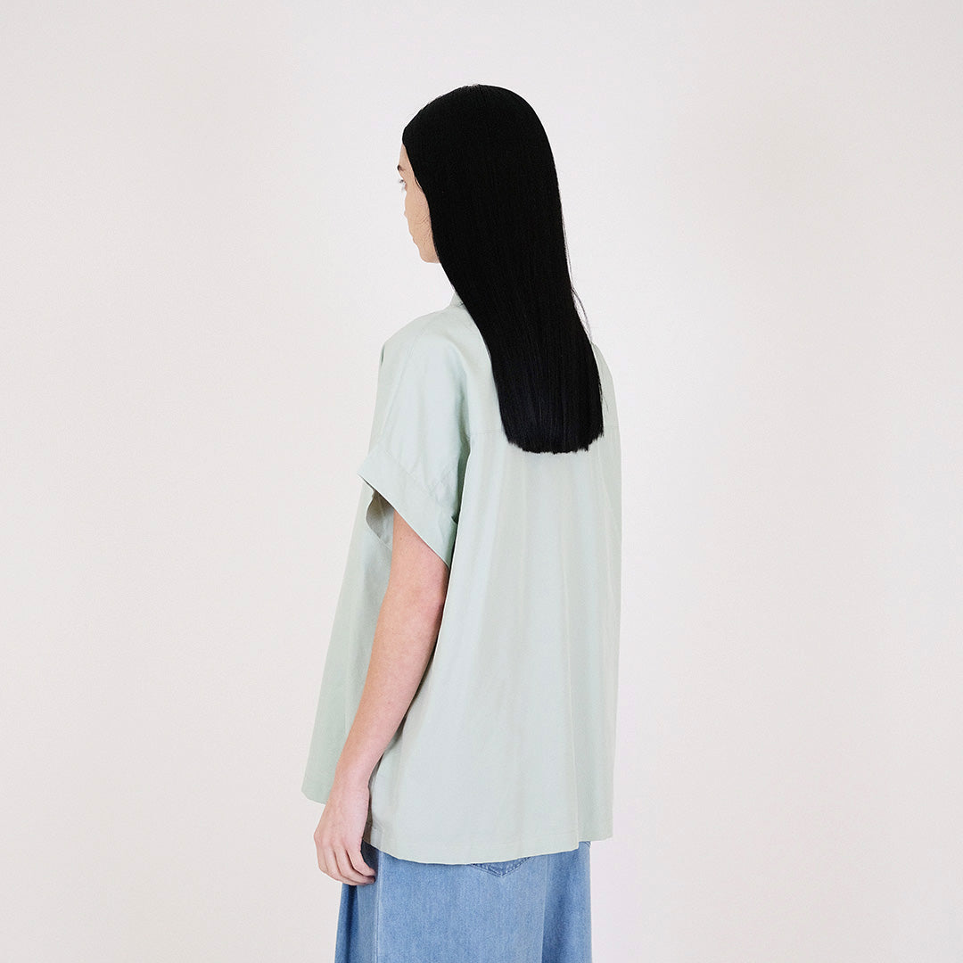 Women Oversized Rayon Shirt - Sage - SW2312172B