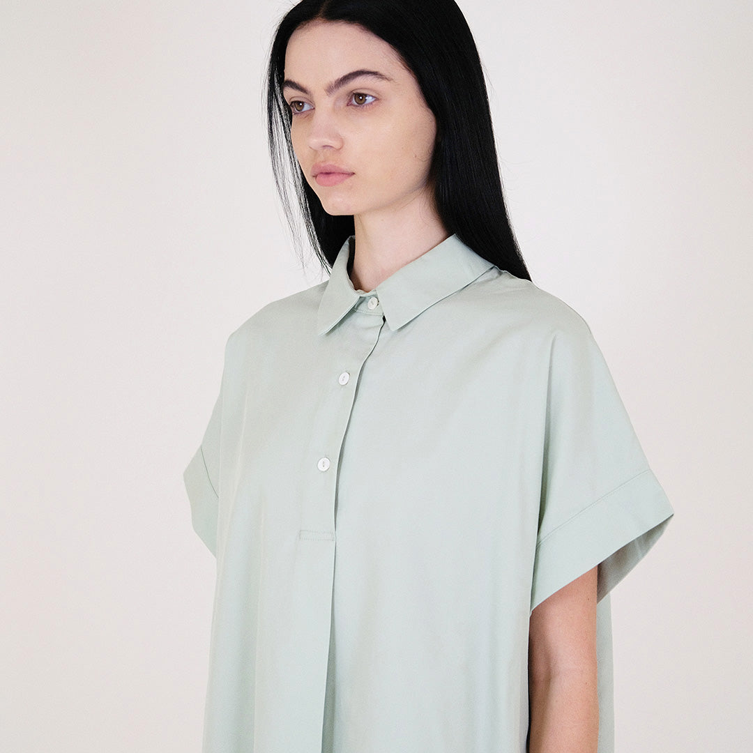 Women Oversized Rayon Shirt - Sage - SW2312172B