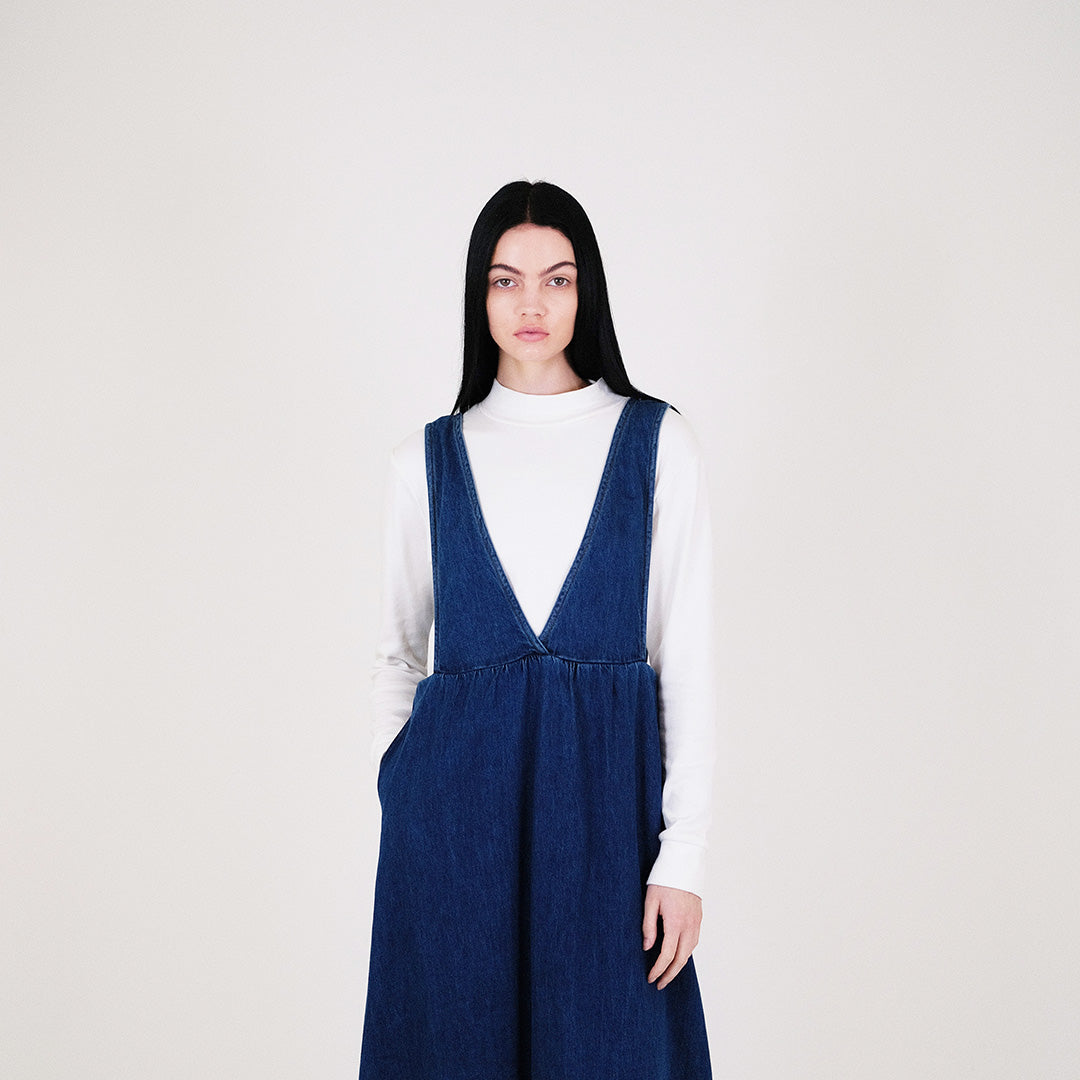 Women Denim Dungaree - Blue - SW2312174B