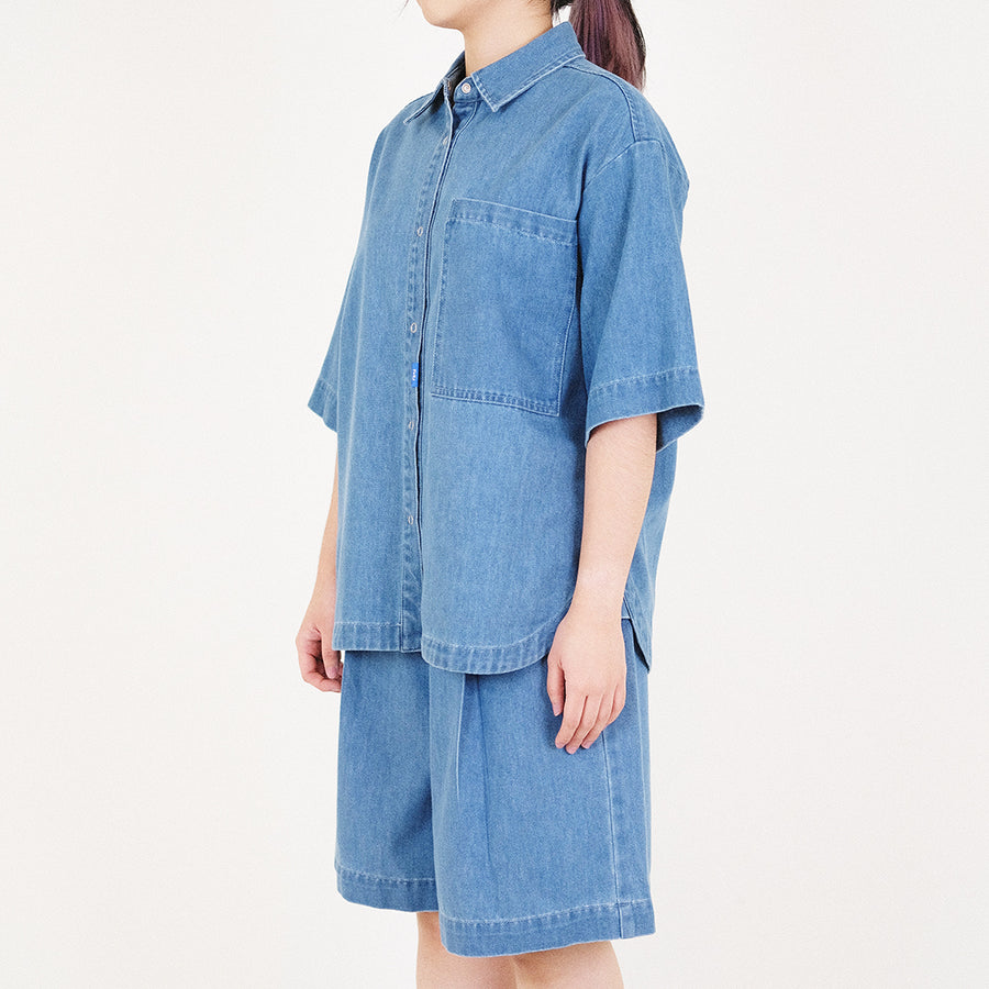 Women Denim Shirt - Light Blue - SW2312176Z