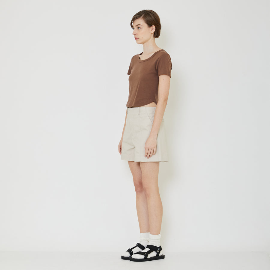 Women Curved Hem Cropped Top - SW2401002