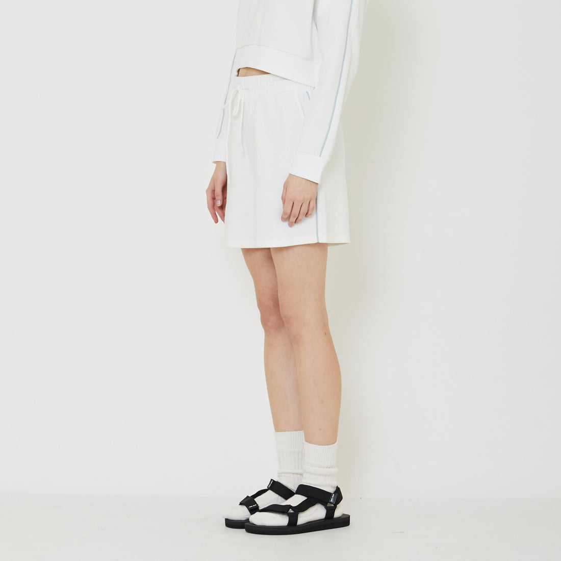 Women Pique Shorts - Off White - SW2401006A