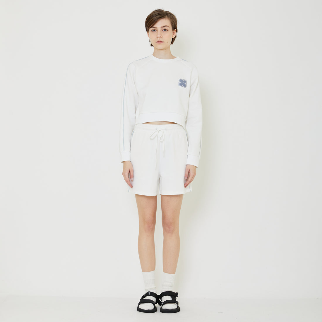 Women Pique Sweatshirt - Off White - SW2401007A