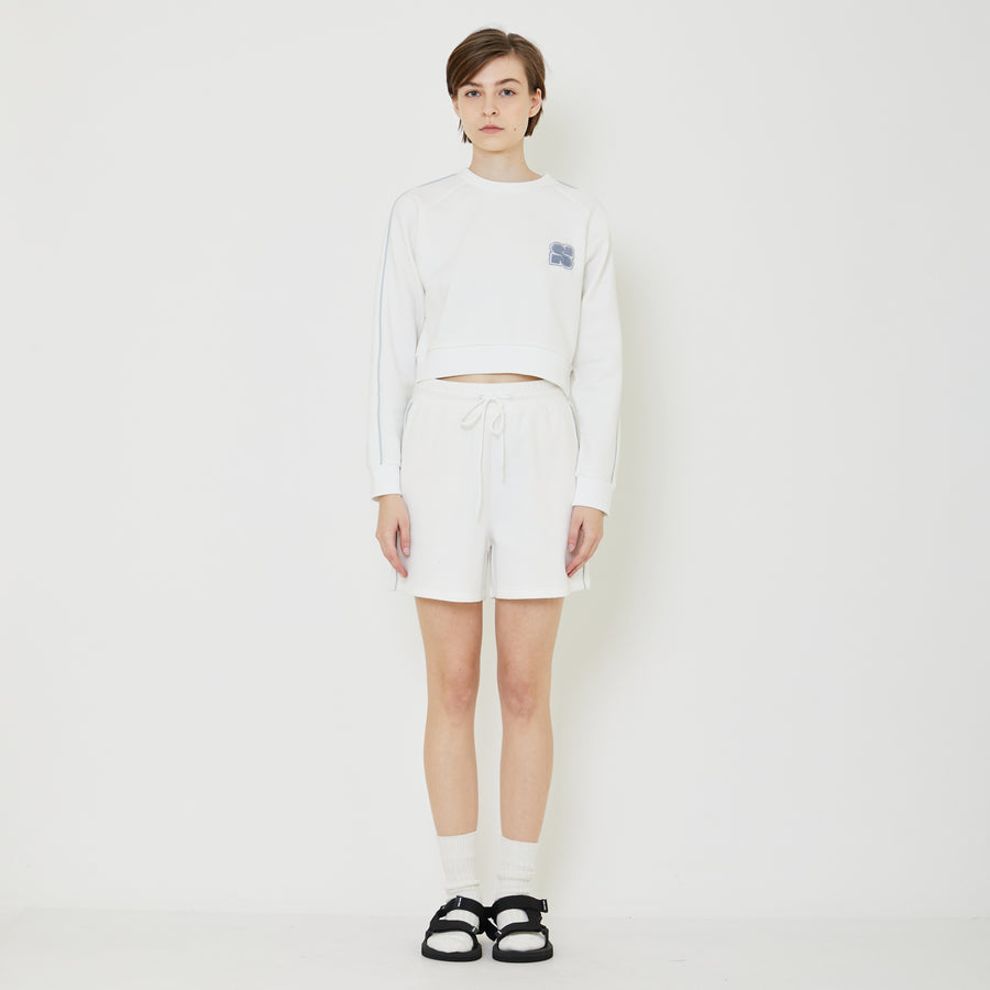 Women Pique Sweatshirt - Off White - SW2401007A