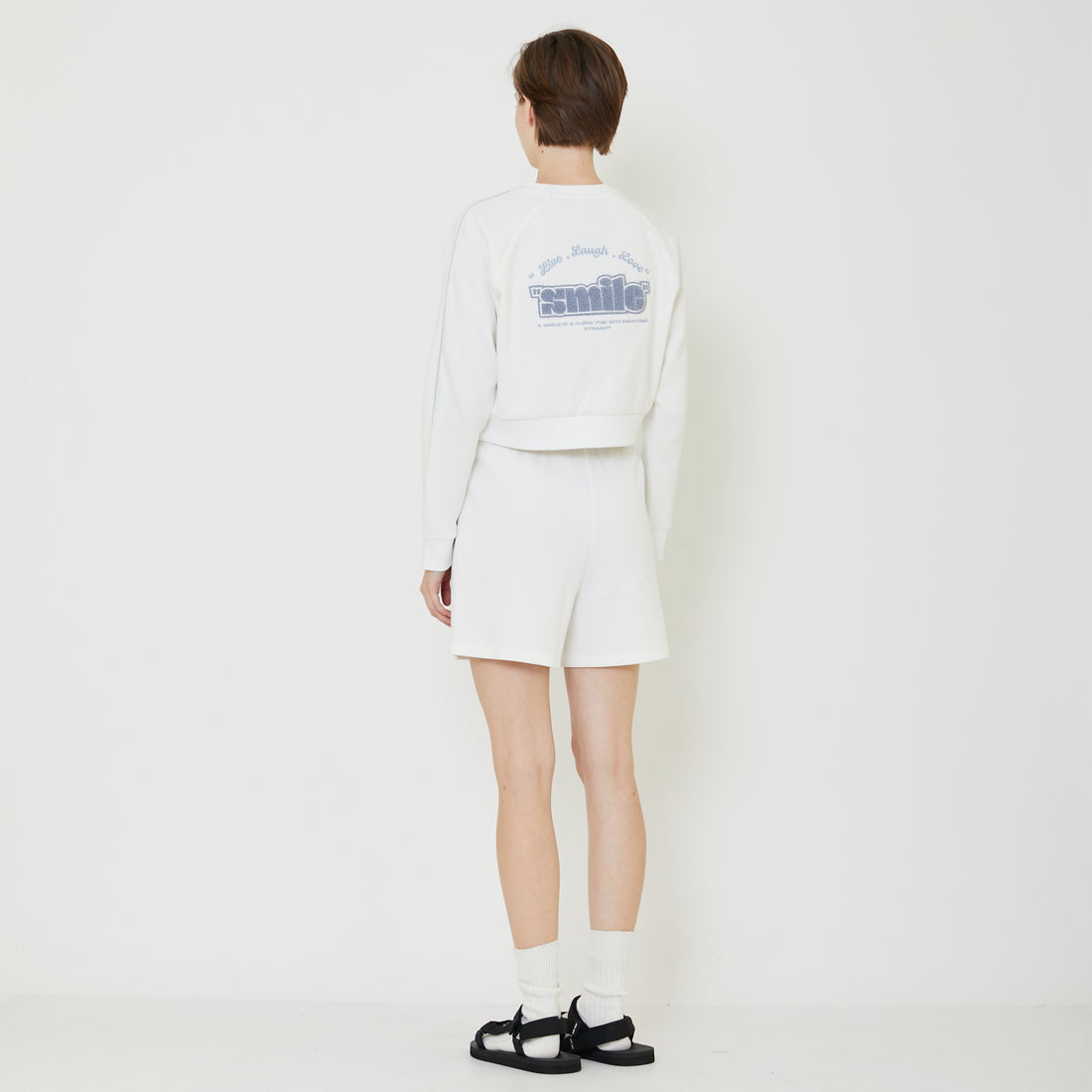 Women Pique Sweatshirt - Off White - SW2401007A
