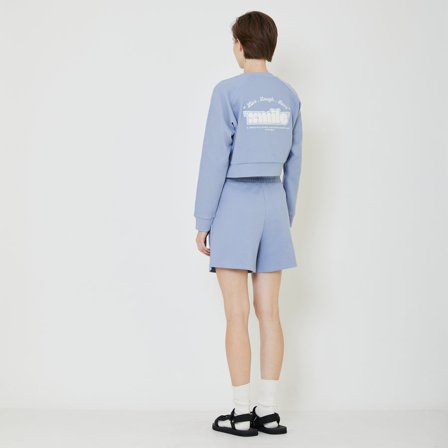 Women Pique Sweatshirt - Dusty Blue - SW2401007C
