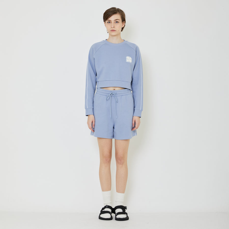 Women Pique Sweatshirt - Dusty Blue - SW2401007C