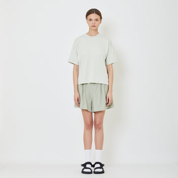Women Pleated Shorts With Belt - Mint - SW2401010B