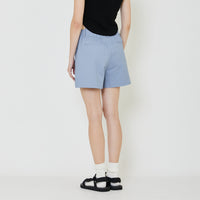 Women Paperbag Shorts - Dusty Blue - SW2401011C