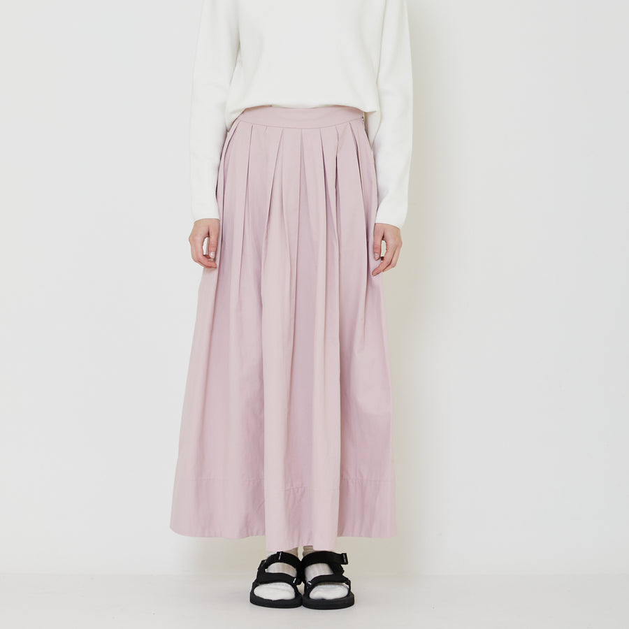 Women Nylon Maxi Skirt - Dusty Purple - SW2401013A