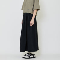 Women Nylon Maxi Skirt - Black - SW2401013B