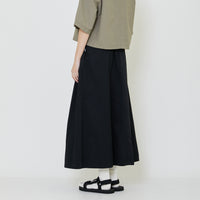 Women Nylon Maxi Skirt - Black - SW2401013B