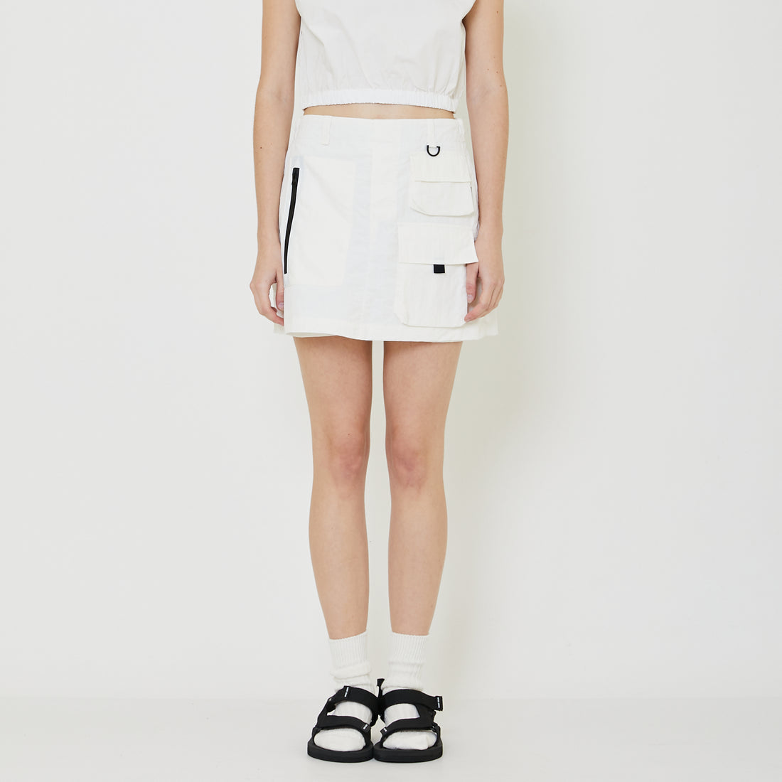 Women Nylon Skort - Off White - SW2401017A