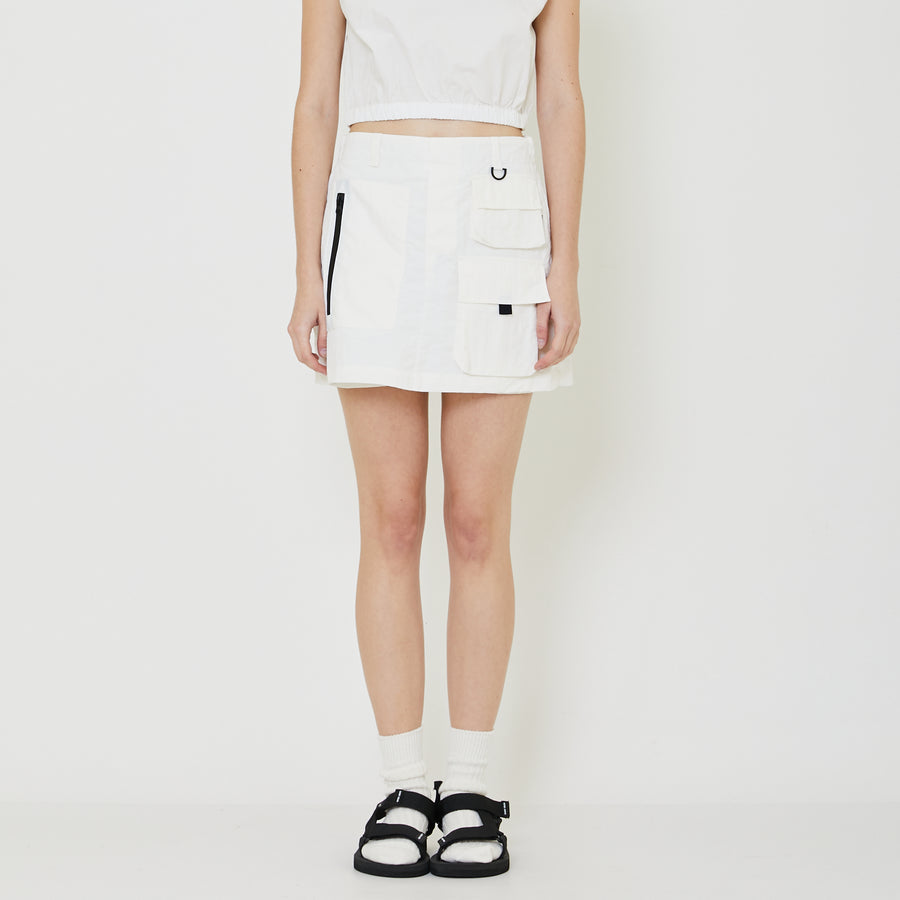 Women Nylon Skort - Off White - SW2401017A