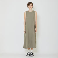 Women Sleeveless Nylon Dress - Dusty Green - SW2401022A
