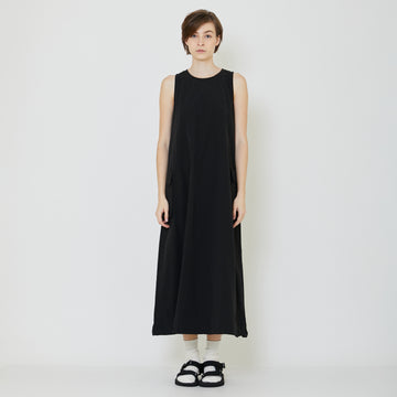 Women Sleeveless Nylon Dress - Black - SW2401022B