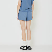 Women Waffle Knit Shorts - Blue - SW2401066C