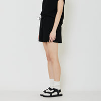 Women Waffle Knit Shorts - Black - SW2401066D