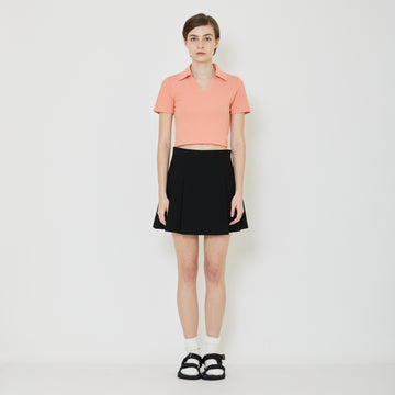 Women Cropped Polo Top - Flamingo - SW2402024B