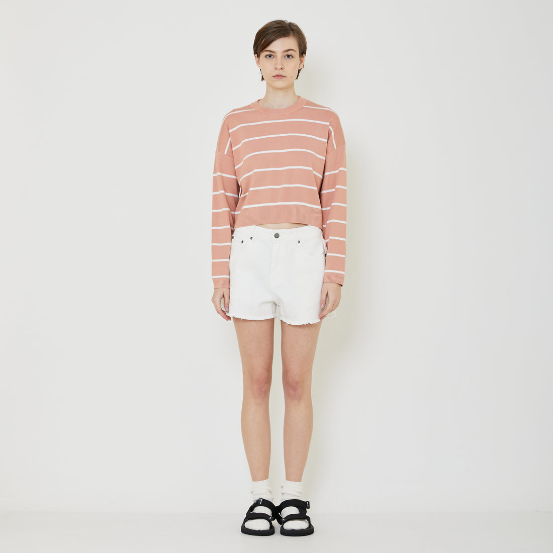 Women Striped Sweater - Flamingo - SW2402029A