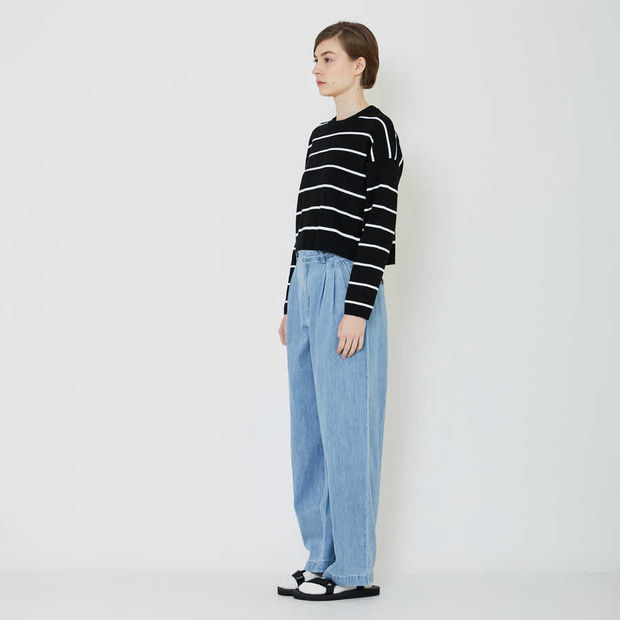 Women Striped Sweater - Black - SW2402029B