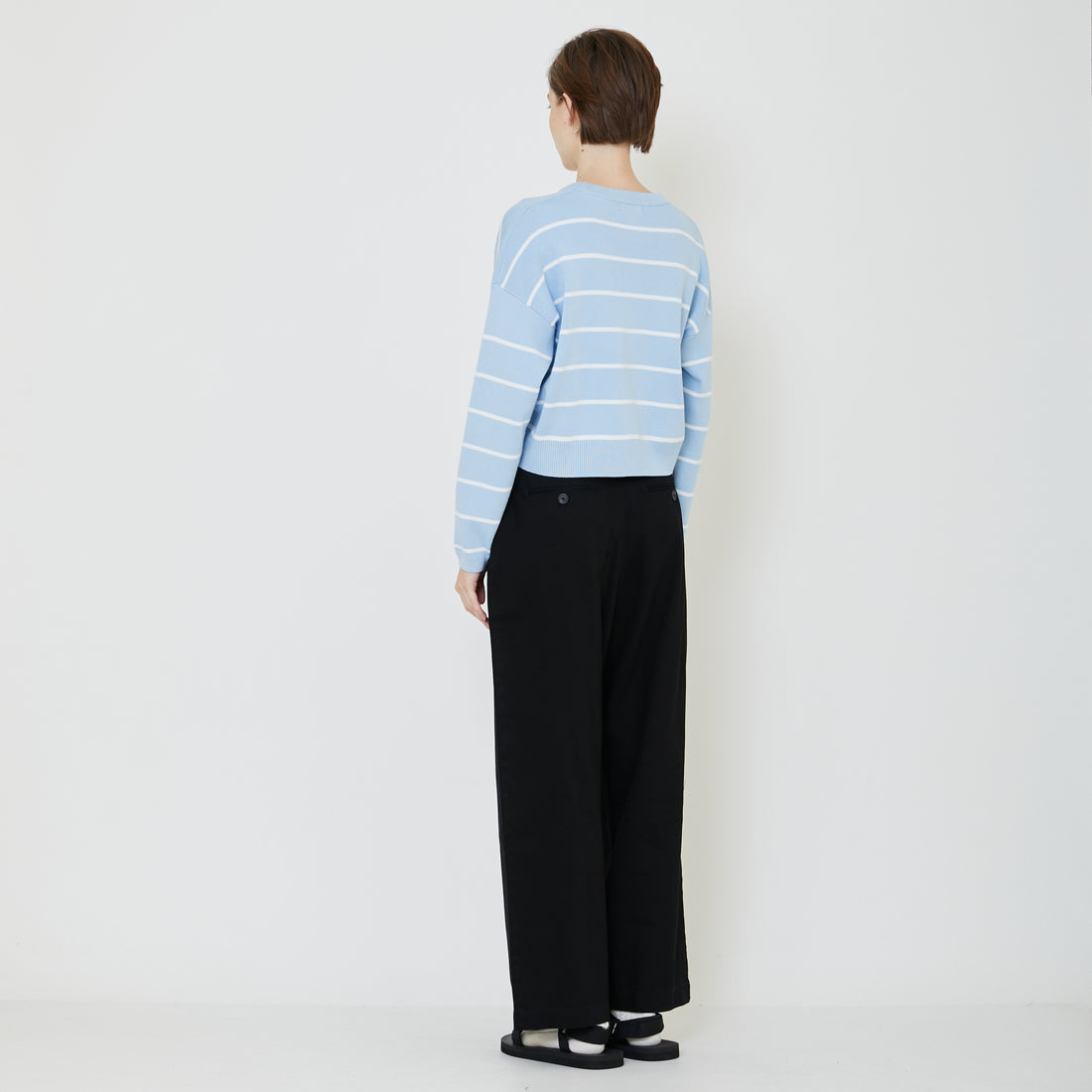 Women Striped Sweater - Light Blue - SW2402029C