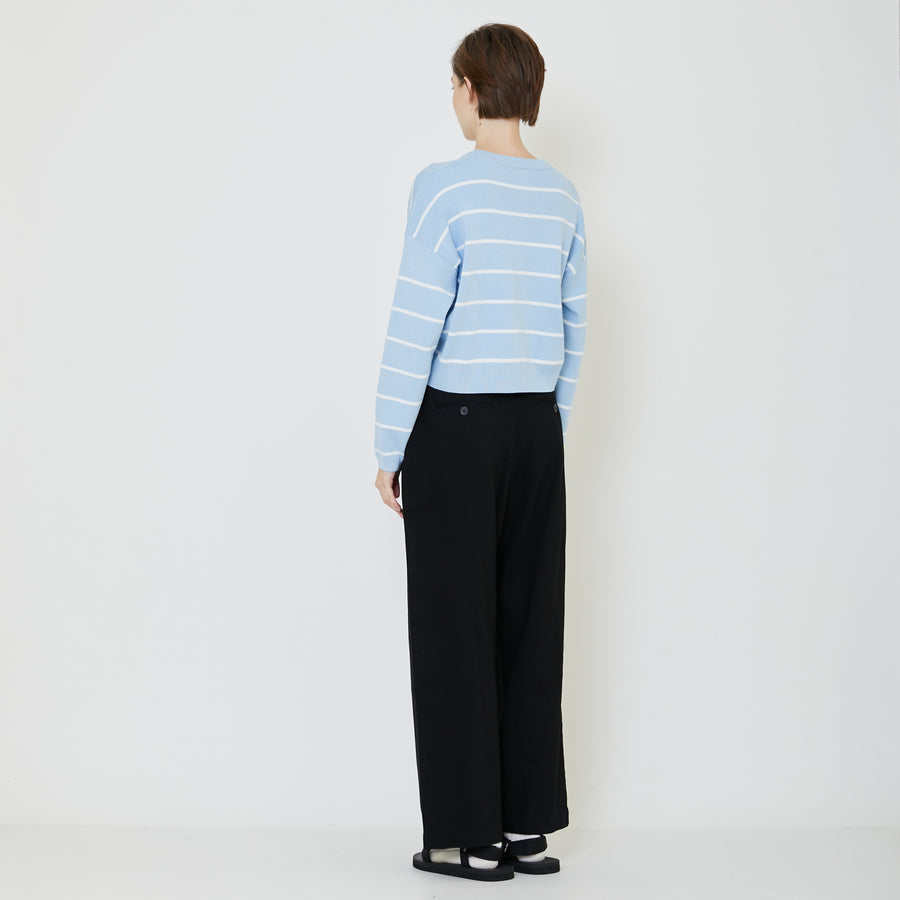 Women Striped Sweater - Light Blue - SW2402029C