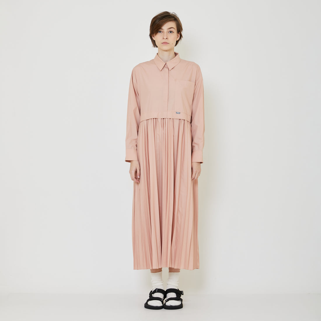 Women Pleated Dress - Soft Pink - SW2402032A