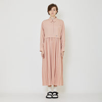 Women Pleated Dress - Soft Pink - SW2402032A