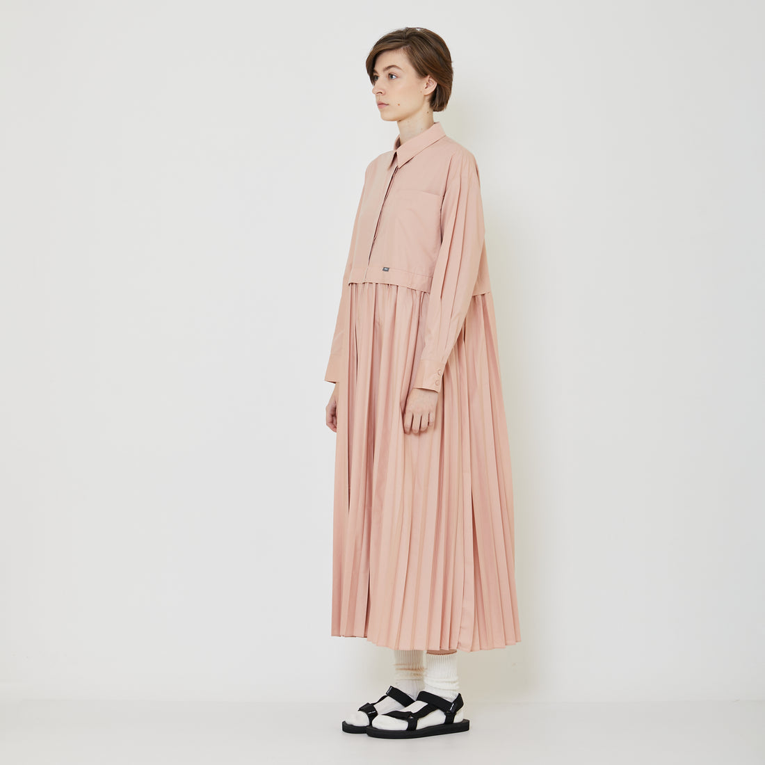 Women Pleated Dress - Soft Pink - SW2402032A