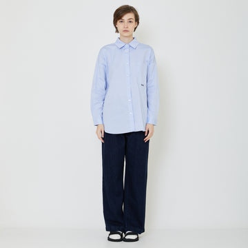 Women Oversized Shirt - Light Blue - SW2402034B