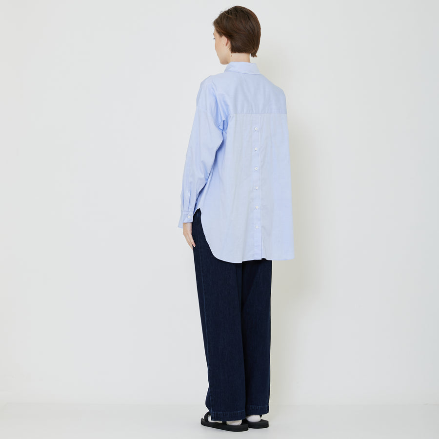 Women Oversized Shirt - Light Blue - SW2402034B