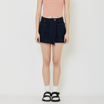 Women Denim Skort - Navy - SW2402042B