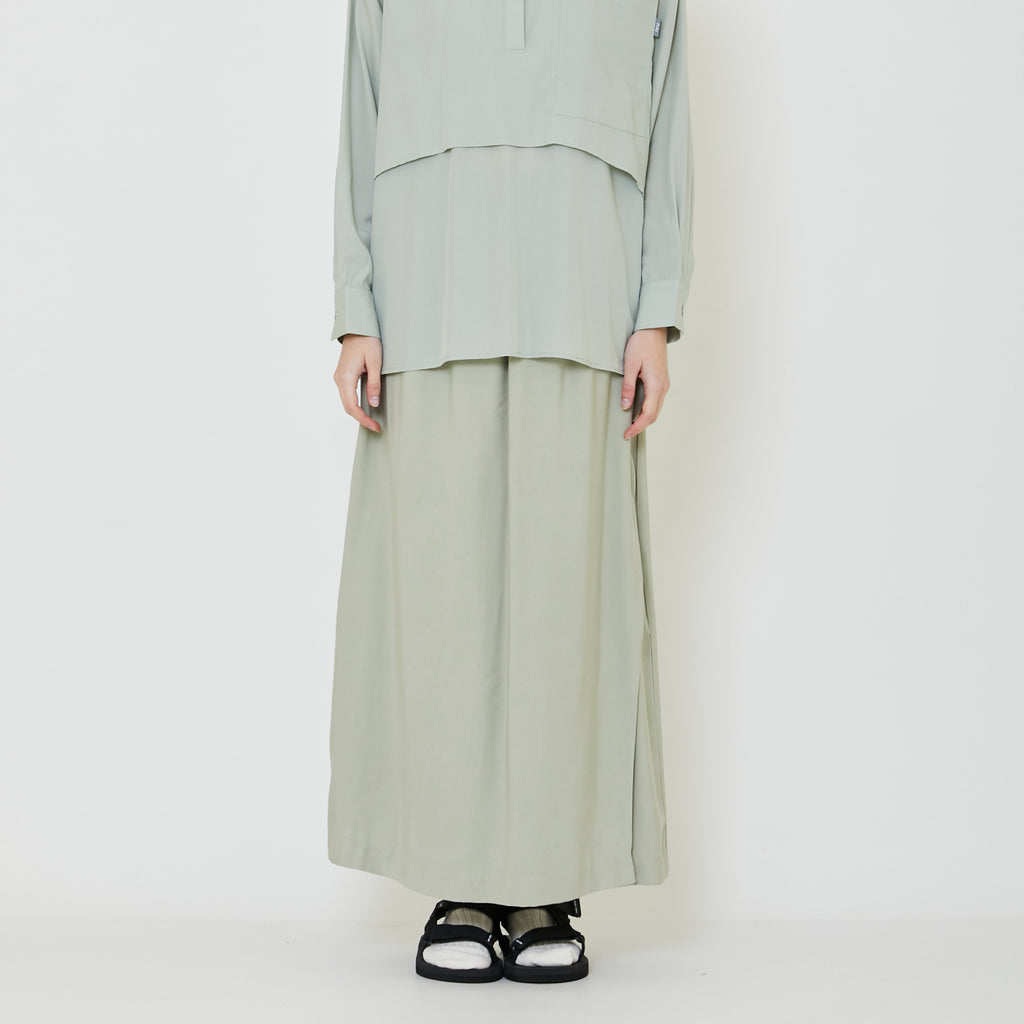 Women Maxi Wrapped Skirt - Light Green - SW2403057A