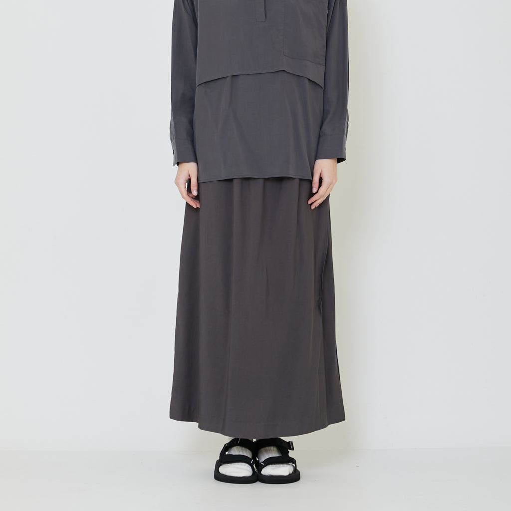 Women Maxi Wrapped Skirt - Grey - SW2403057B