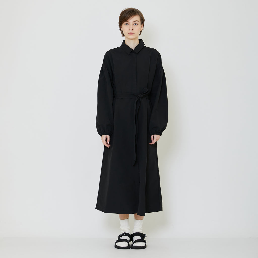 Women Nylon Maxi Dress - Black - SW2403059B