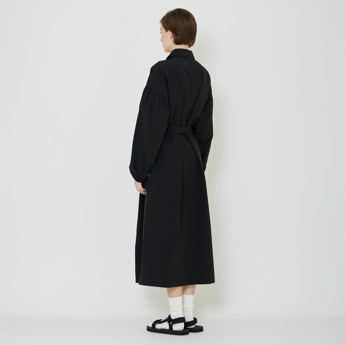 Women Nylon Maxi Dress - Black - SW2403059B