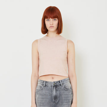 Women Knit Tank Top - Pink - SW2407081B