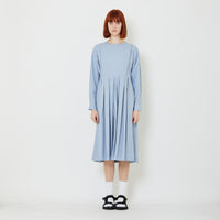 Women Pleated Dress - Light Blue - SW2408117B