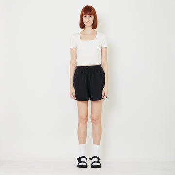 Women Nylon Shorts - Black - SW2409135B