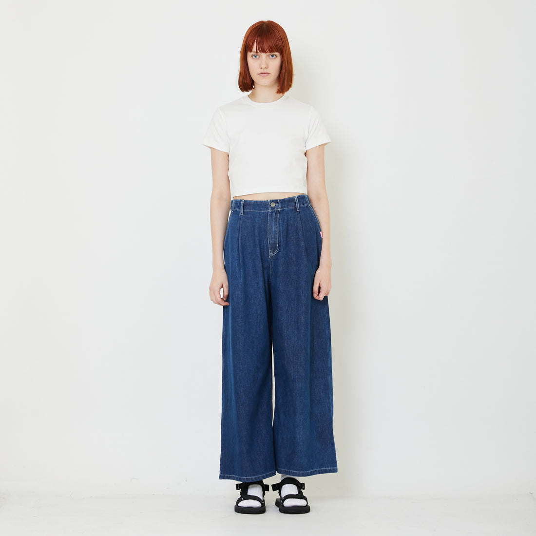 Women Wide Leg Jeans - Blue - SW2409139B