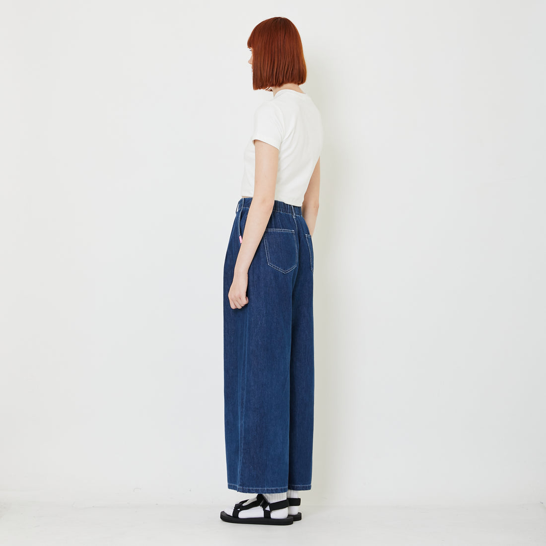 Women Wide Leg Jeans - Blue - SW2409139B