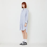 Women Oversized Shirt Dress - Blue - SW2409140B