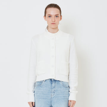 Women Textured Knit Cardigan - Off White - SW2410168A