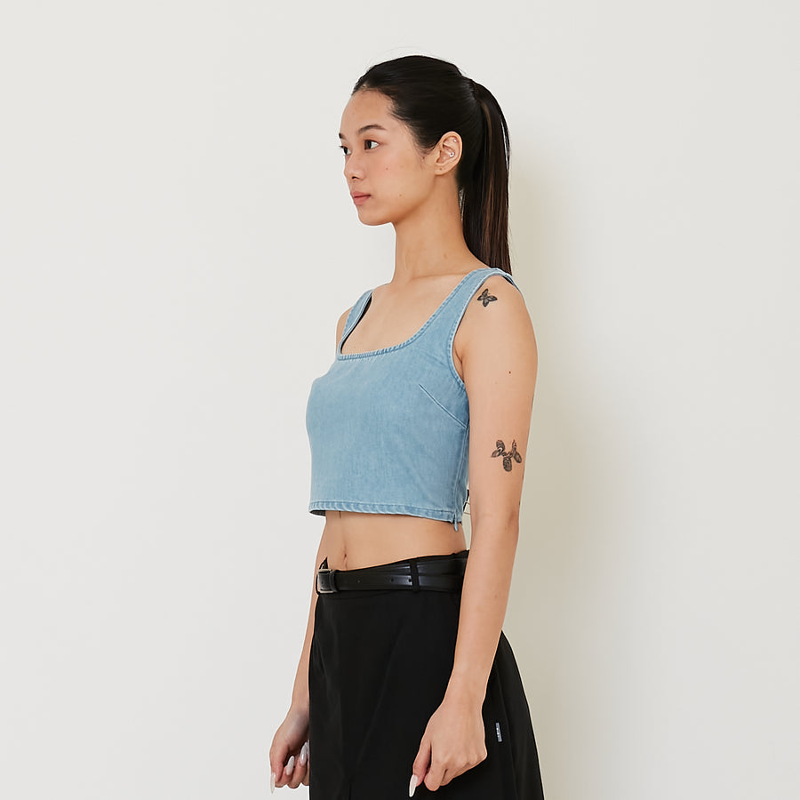Women Denim Sleeveless Top - Light Blue - SW2410175A