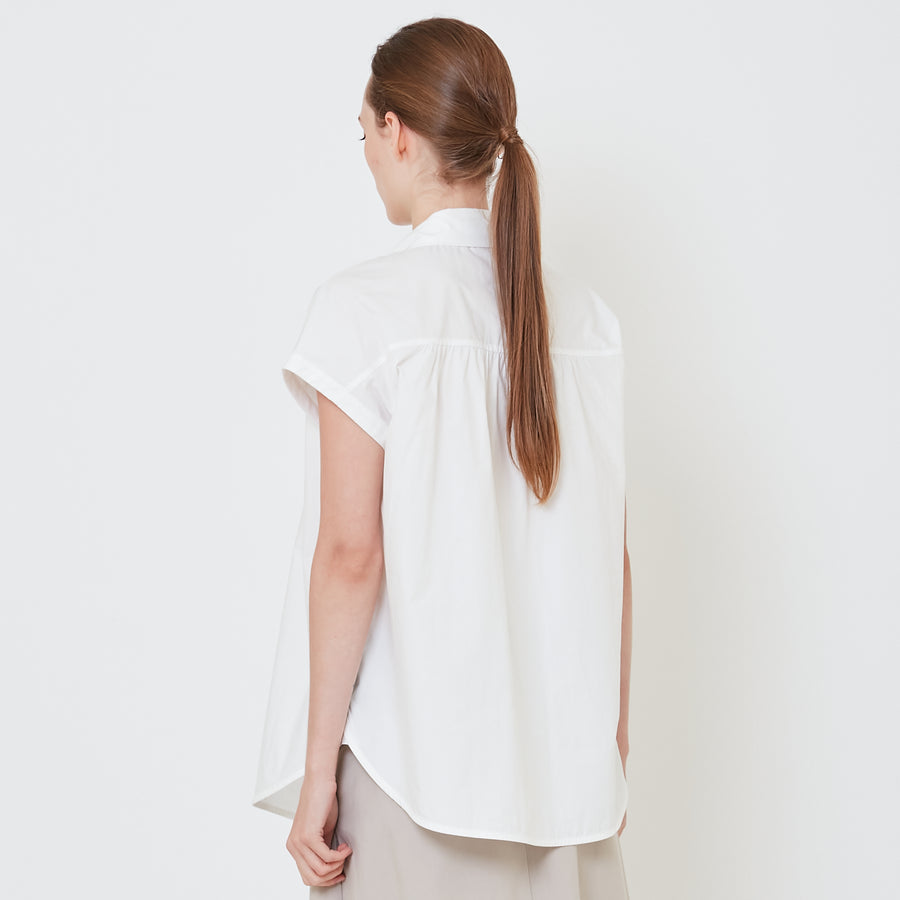 Women Poplin Blouse - Off White - SW2411197A