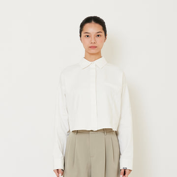 Women Cropped Shirt - Off White - SW2411202A