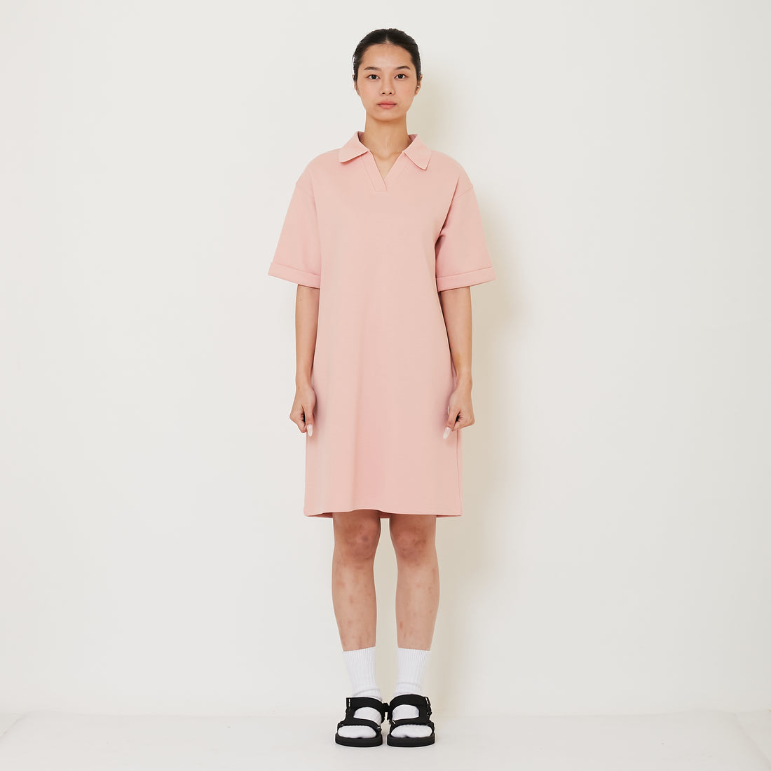 Women Polo Pique Dress - Blush - SW2412231A